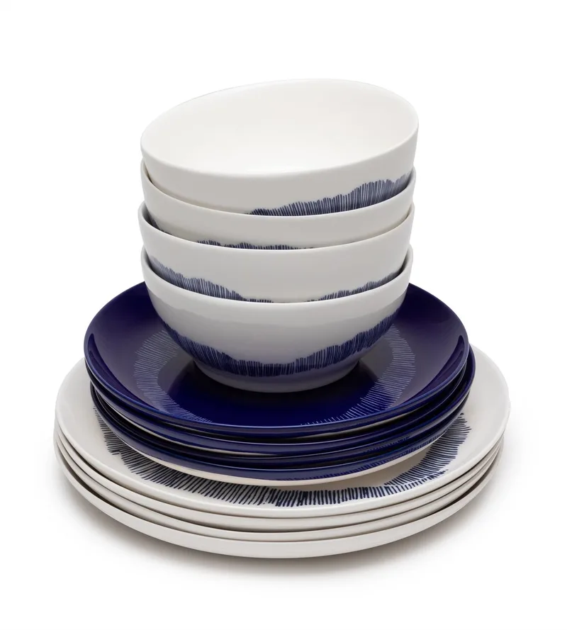 Ottolenghi Feast - Serviesset - Wit/Blauw - 12 stuks by Serax in Dark blue – product photo