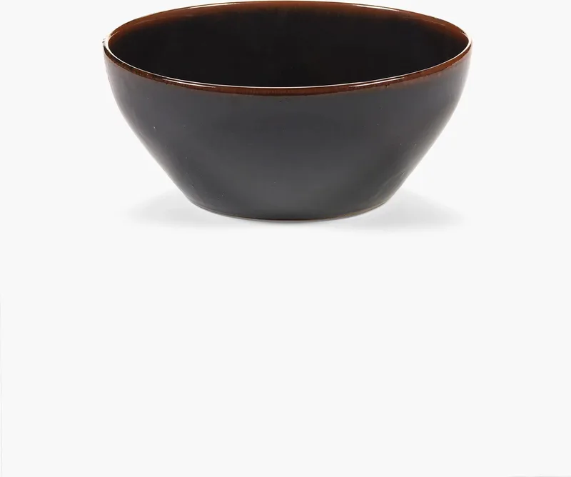 Out Of Lines By Uncharted Saladeschaal 22x25 Black Brown de Serax en Donkerbruin – photo produit