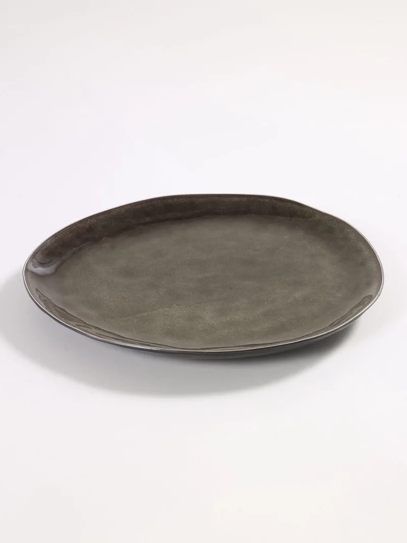 Pascale Naessens Dinerbord - Ovaal ø28 cm - 2 stuks fra Serax i Grå – produktbillede