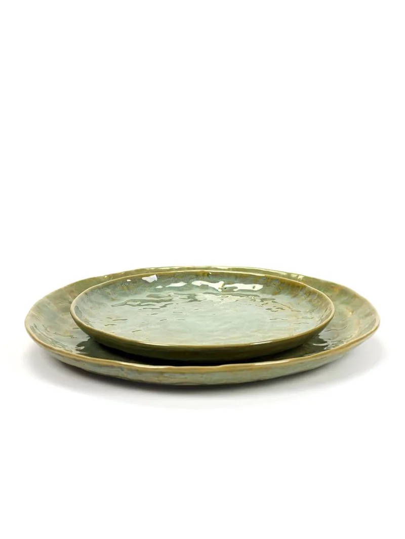 Pascale Naessens Pure - Bord L - Zeegroen - 28 Ø - 2 stuks by Serax in Green – product photo