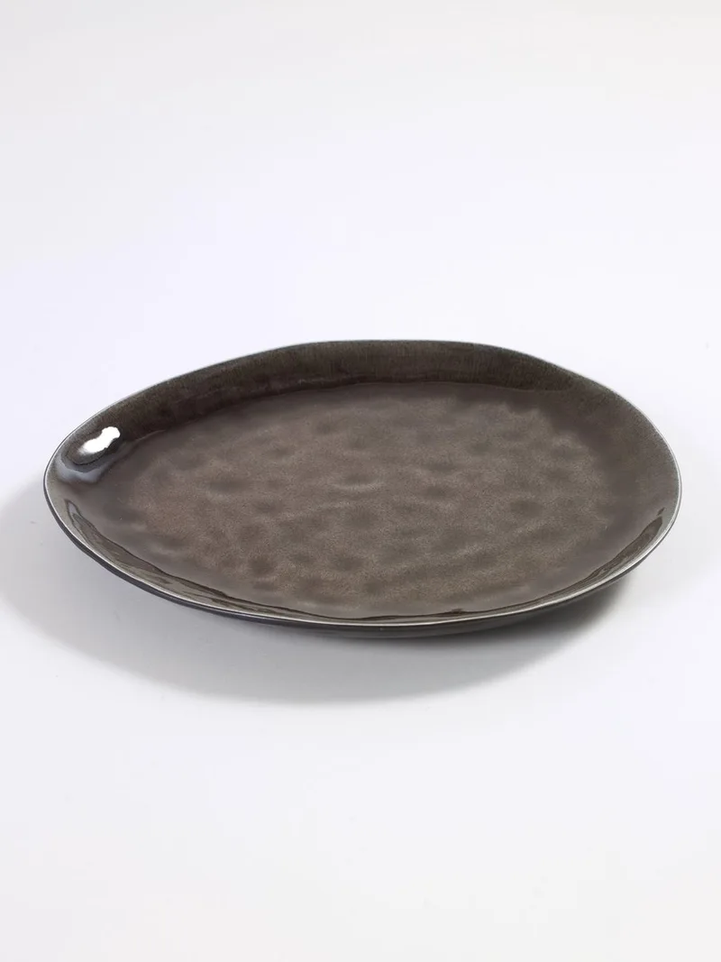Pascale Naessens Pure - Ovaal Bord L - Bruin - 2 stuks de Serax en Noir – photo produit