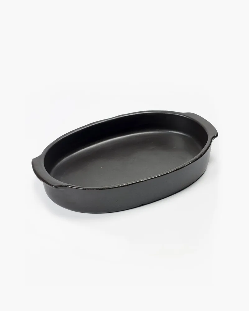 Pascale Naessens Pure - Ovale Oven-Serveerschaal L von Serax in Schwarz – Produktfoto