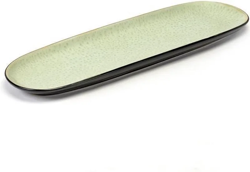 Pure by Pascale Naessens Bord - Lang - 35,5cm x 12cm - Green Speckle de Serax en Vert – photo produit