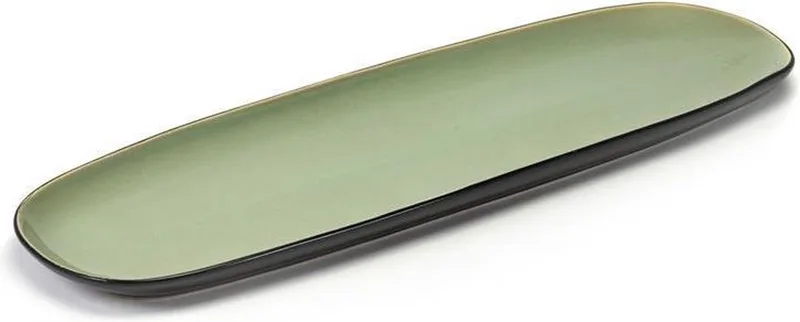 Pure by Pascale Naessens Bord - Lang - 40cm x 14cm - Green Speckle van Serax in Groen – productfoto