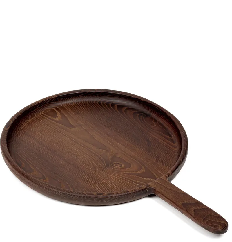 Pure by Pascale Naessens Serveerplank - Small - Rond - Handvat - Ø29cm - Hout von Serax in Braun – Produktfoto