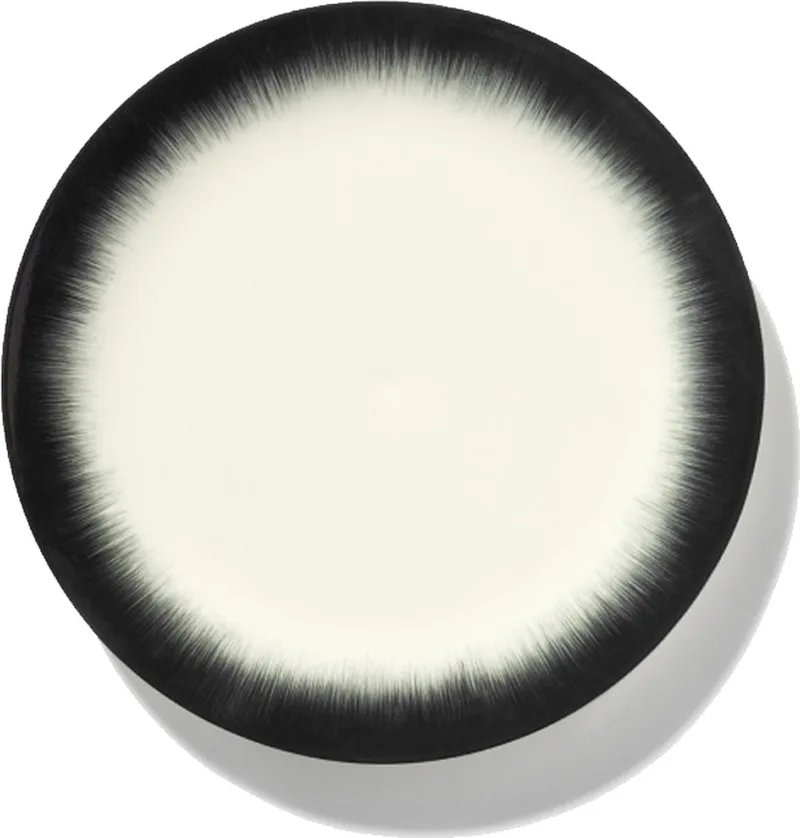 Serax-Dé Tableware by Ann Demeulemeester - Dinerbord Variatie 4 - Ø28 - 2 stuks by Serax in Off-white, Black – product photo