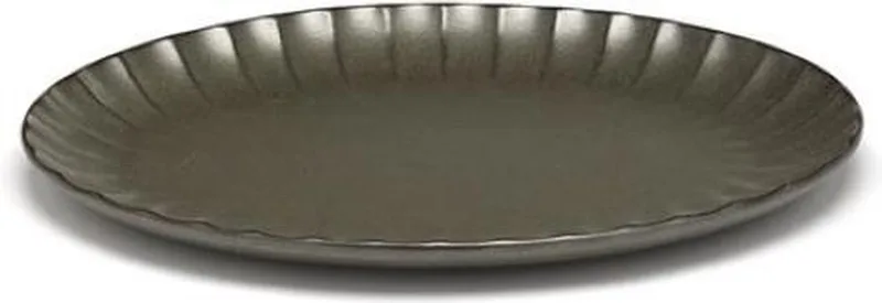 Sergio Herman Inku ovaal plat bord 25x17.5cm von Serax in Grün – Produktfoto