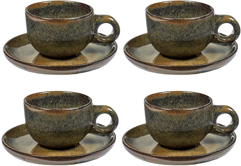 Sergio Herman Surface - Koffiekop + Schotel - Indi - 13 Ø - 4 stuks by Serax in Grey – product photo