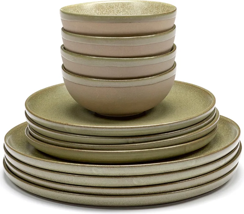Sergio Herman Surface Serviesset Camo Green (13 delig) 4 personen de Serax en Vert – photo produit