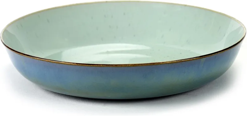Serveerschaal medium D21 H4 light blue/smokey blue van Anita Le Grelle voor Serax de Serax en Light blue smokey blue – photo produit