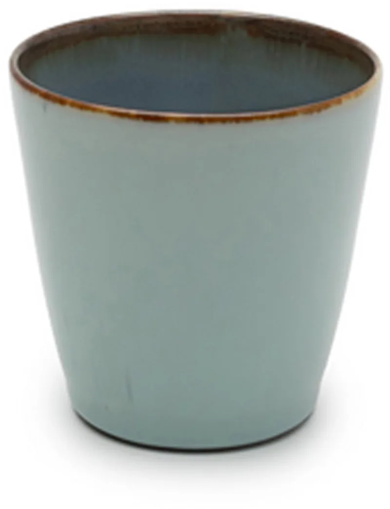 Terres de Rêves Beker conisch S - Ø7 x H7,5 - Light Blue/Smokey Blue - 8 stuks by Serax in Light blue, Smokey Blue – product photo