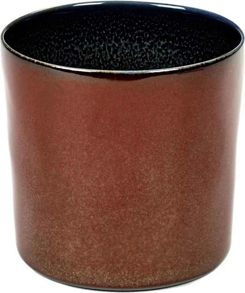 Terres de Rêves Beker - Ø7 x H7,5 - Rust / Dark Blue - 8 Stuks by Serax in Rust, Dark blue – product photo