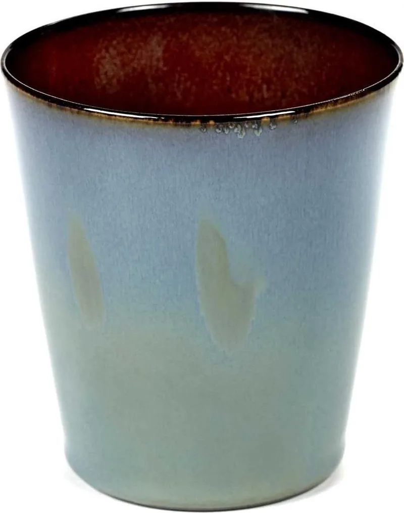 Terres de Rêves Beker - Ø8,5 x H9,5 - Smokey Blue / Rust - 8 stuks by Serax in Smokey blue, Rust – product photo
