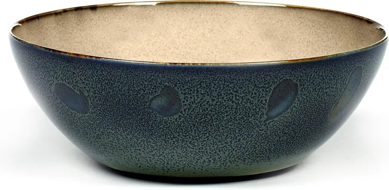Terres de Rêves Bowl XL - Ø18,4 x H7,1 - Misty Grey / Dark Blue - 2 stuks de Serax en Misty Grey, Bleu foncé – photo produit
