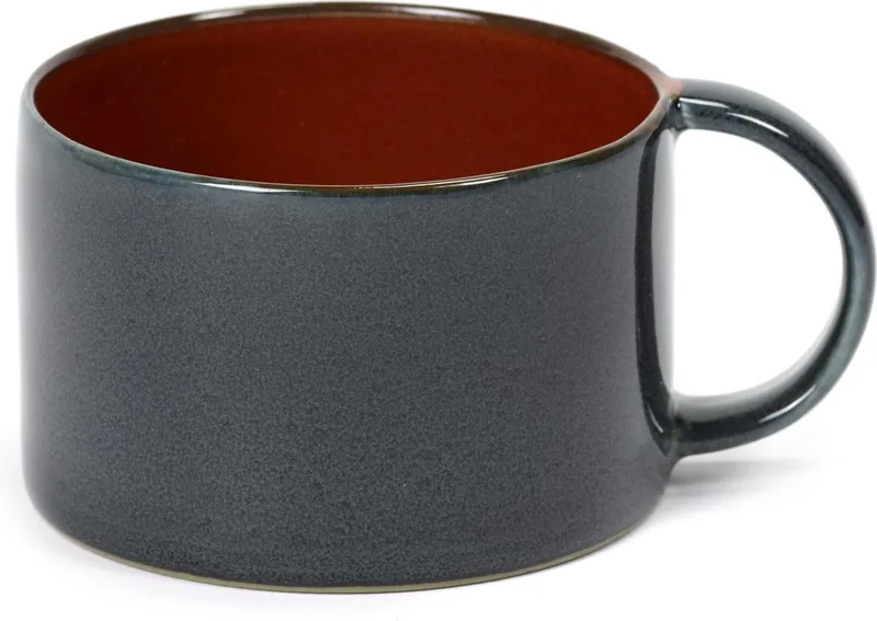 Terres de Rêves by Anita Le Grelle Koffiekop - Ø8xH5,1 cm - Rust/Dark blue von Serax in Dunkelblau – Produktfoto