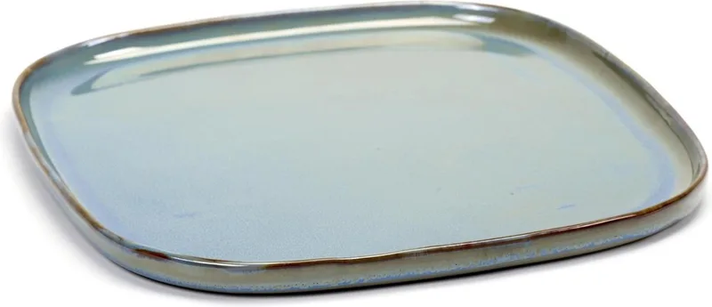 Terres de Rêves by Anita Le Grelle Vierkant Bord - L - 25,4x25,4x1,5 cm von Serax in Smokey blue – Produktfoto