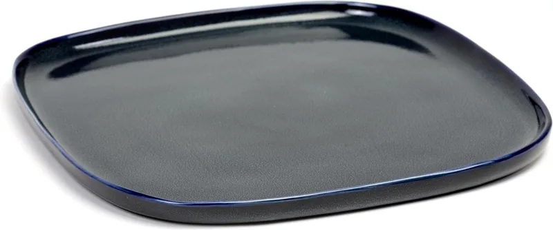 Terres de Rêves by Anita Le Grelle Vierkant Bord - L - 25,4x25,4x1,5 cm by Serax in Dark blue – product photo