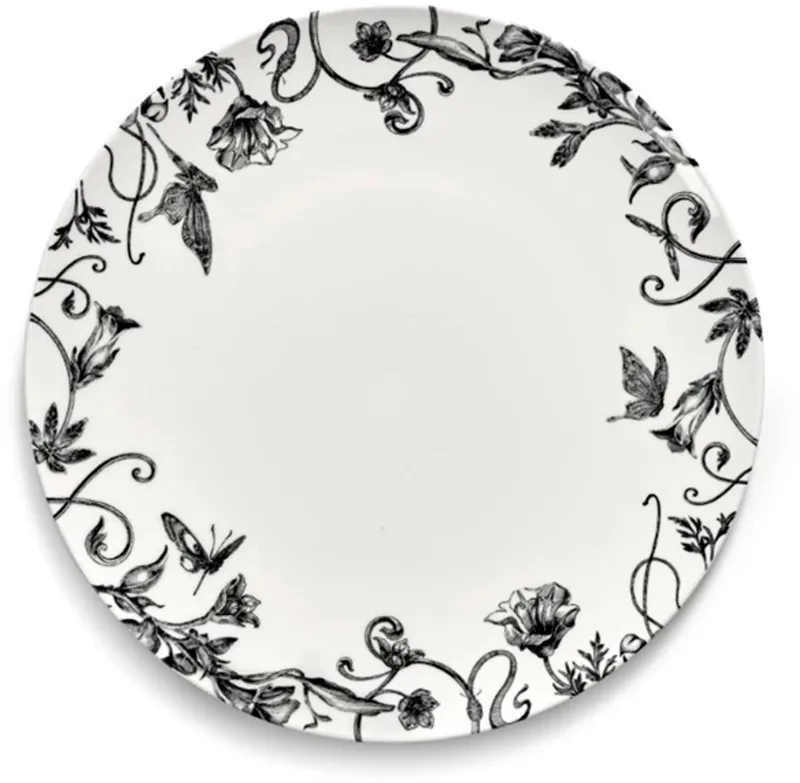 Tomorrowland Unity Floral Fantasy plat bord D21cm zwart / wit de Serax – photo produit