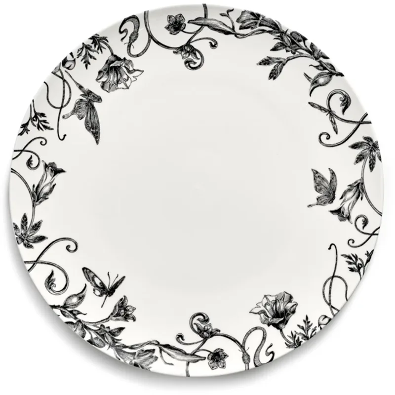 Tomorrowland Unity Floral Fantasy plat bord D27cm / wit von Serax in Schwarz – Produktfoto