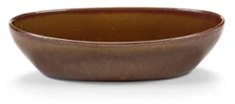 Uncharted Out of Lines ovale bowl 23x12cm H5.5cm ocher by Serax in Brown – product photo