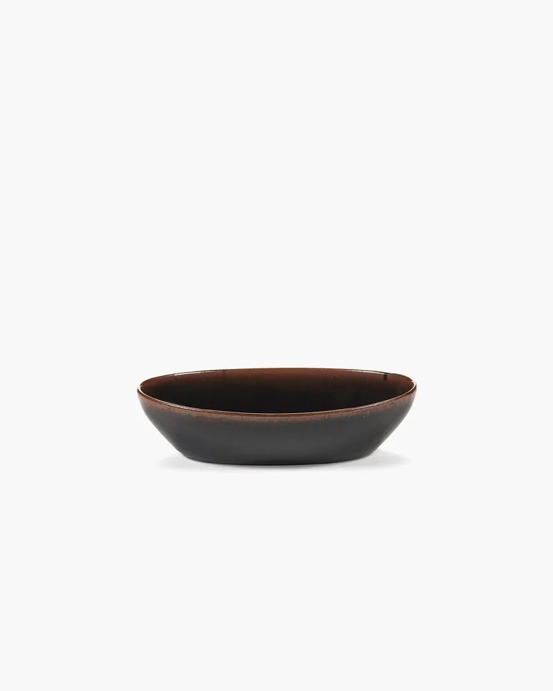 Uncharted Out of Lines ovale bowl 23x12cm H5.5cm zwart bruin van Serax in Donkerbruin – productfoto