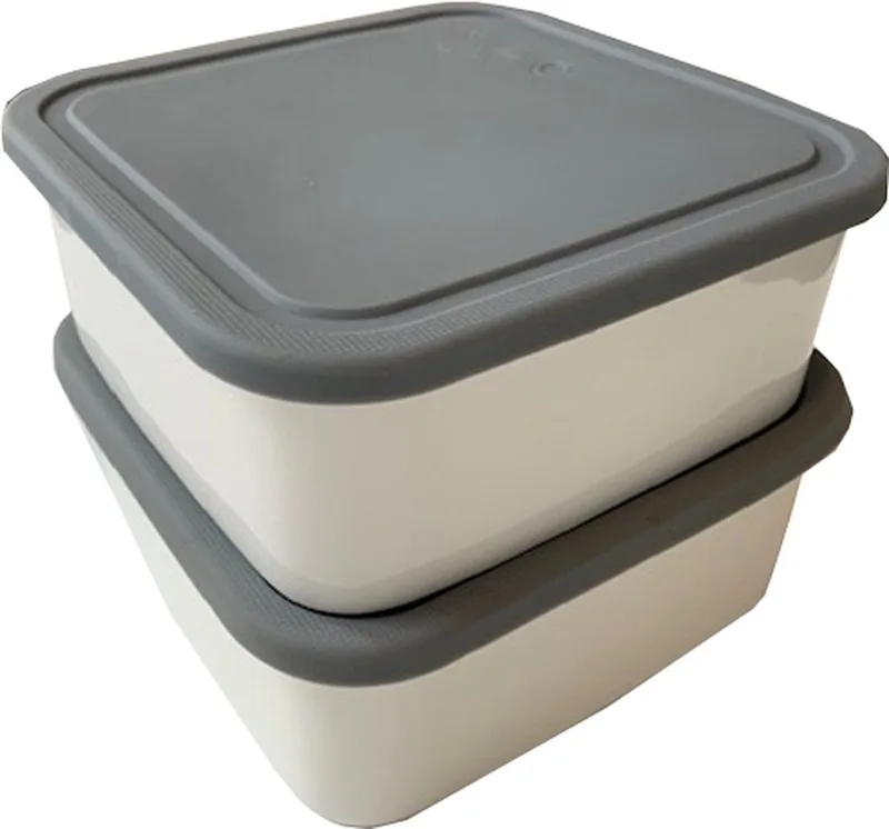 vershouddoos porselein met siliconendeksel 16 cm - set van 2 van Serax in Wit – productfoto