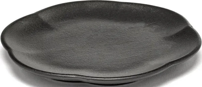 X Sergio Herman Plate m Inku Black Ribbed - 13,9cm - 4 stuks by Serax in Dark grey – product photo