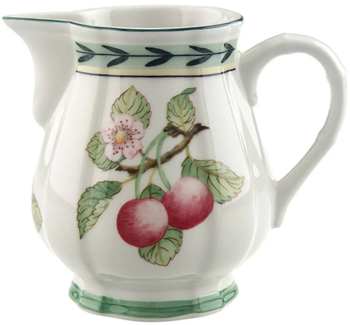French Garden Melkkan - 25 cl - Porselein von Villeroy & Boch in Weiß, Grün, Gelb – Produktfoto