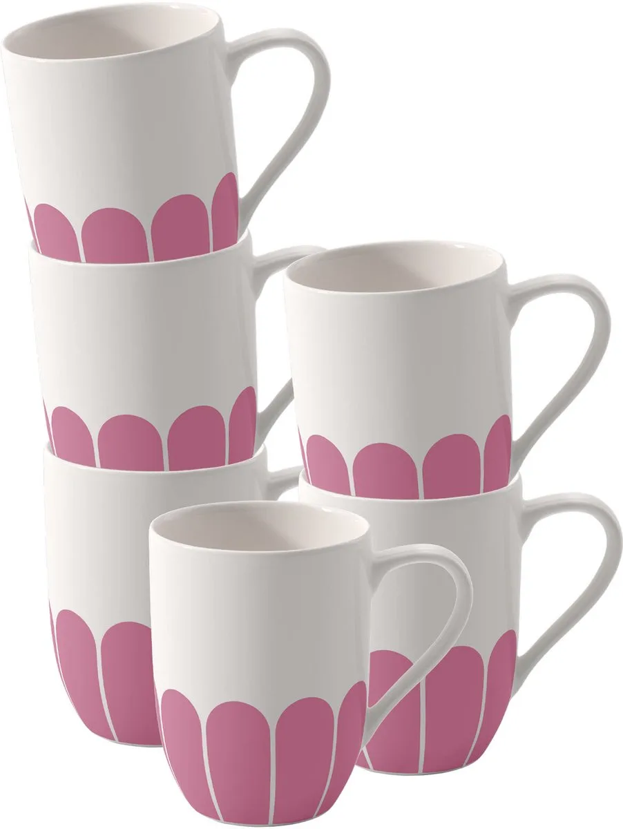 Henkelbecher Fleur Couleur 290 ml Set van 6 de Villeroy & Boch en Rose – photo produit