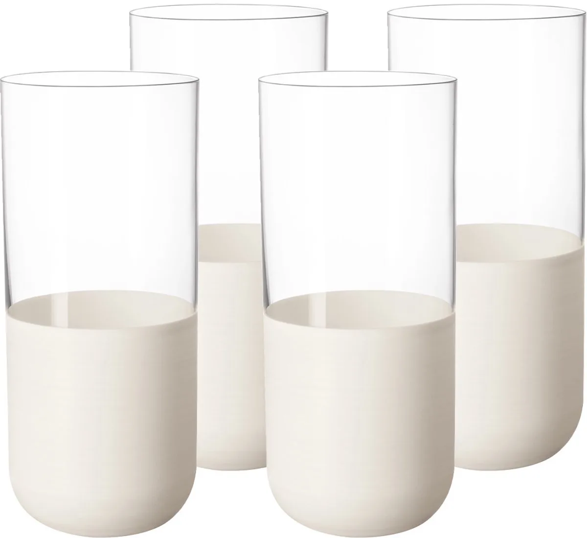 Longdrinkbecher Manufacture Rock 300 ml Set van 4 by Villeroy & Boch in Wit-transparant – product photo