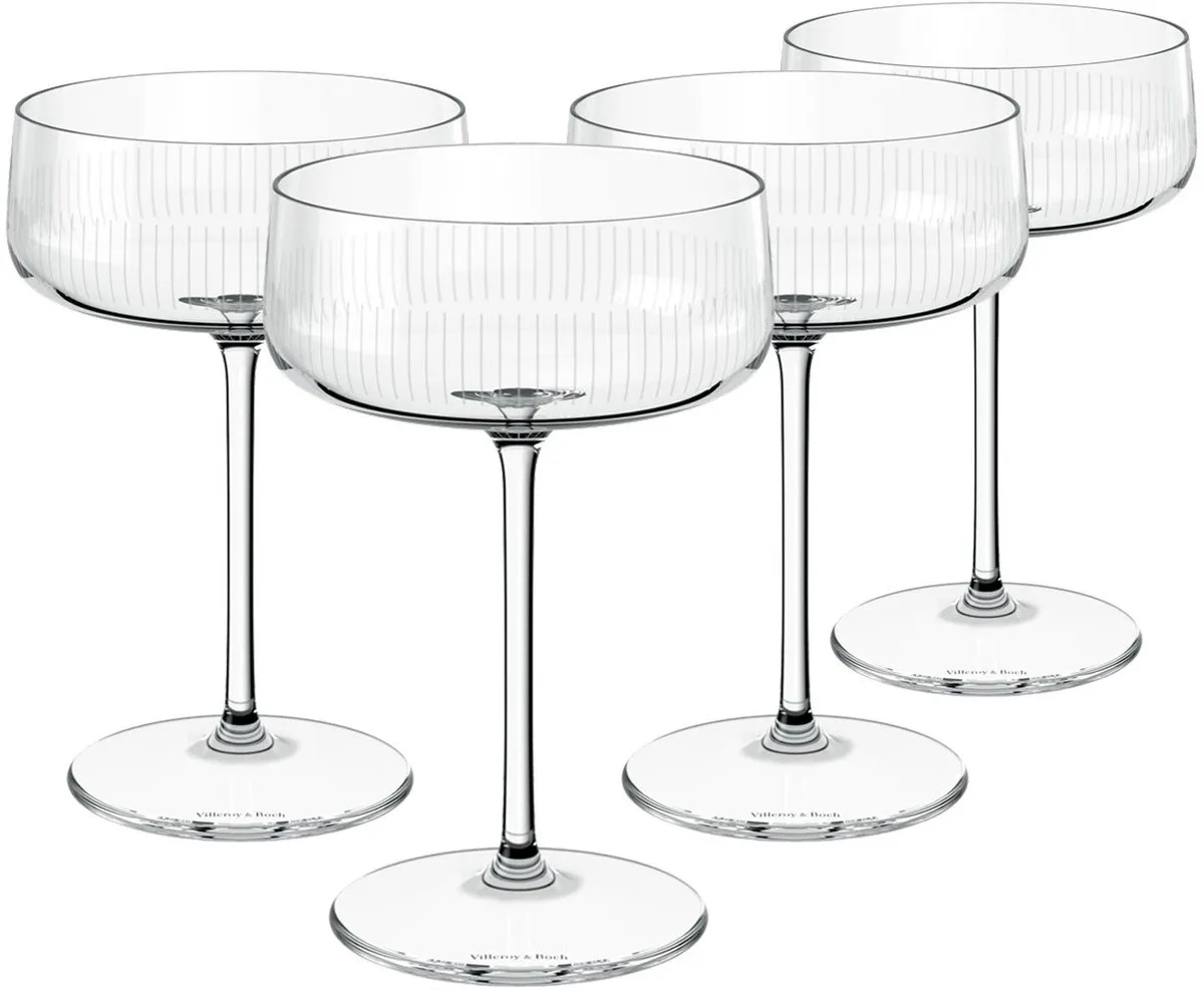 Sekt- / Champagnerschalen Afina 120 ml Set van 4 van Villeroy & Boch in Transparant – productfoto