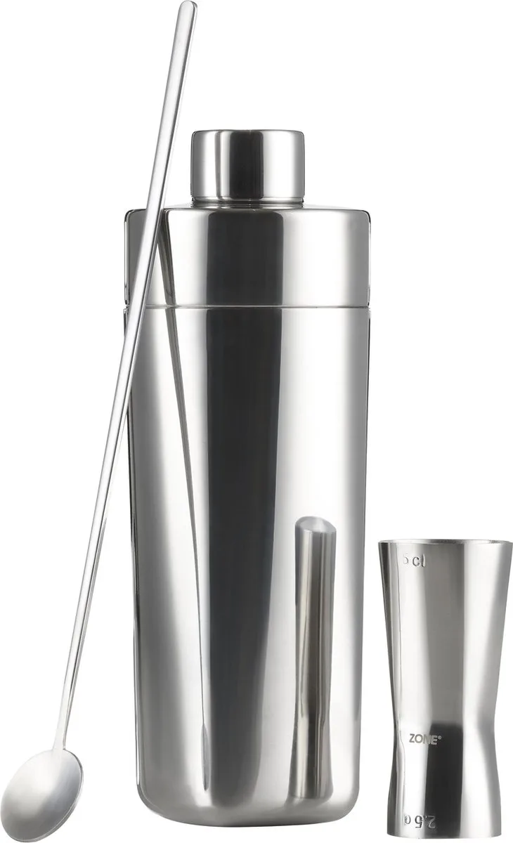 Rocks Cocktailset 3 delen Staal från Zone Denmark i Polished Steel – produktbild