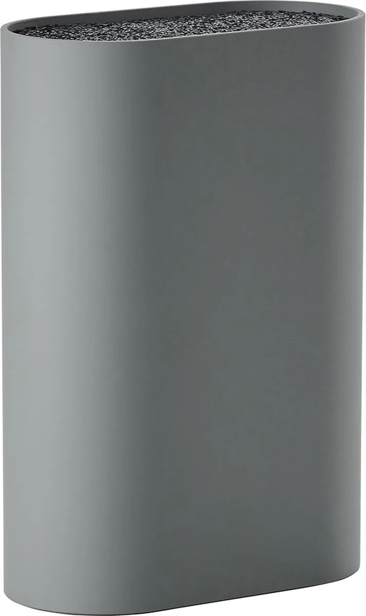 Singles Messenblok - Mes Houder - Universeel - 17 x 9 cm - kunststof - koken - keuken - keukenmesassecoires - ovaal van Zone Denmark in Cool Grey – productfoto