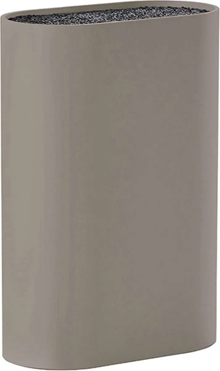 Singles Messenblok - Mes Houder - Universeel - 17 x 9 x 24 cm - kunststof - koken - keuken - keukenmesassecoires - ovaal van Zone Denmark in Taupe – productfoto