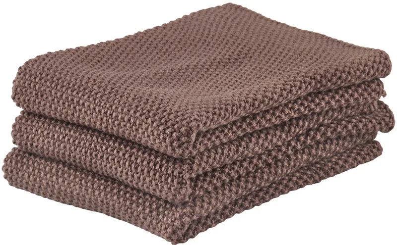 Vaatdoek 27 x 27 cm 3 stuks från Zone Denmark i Brun – produktbild