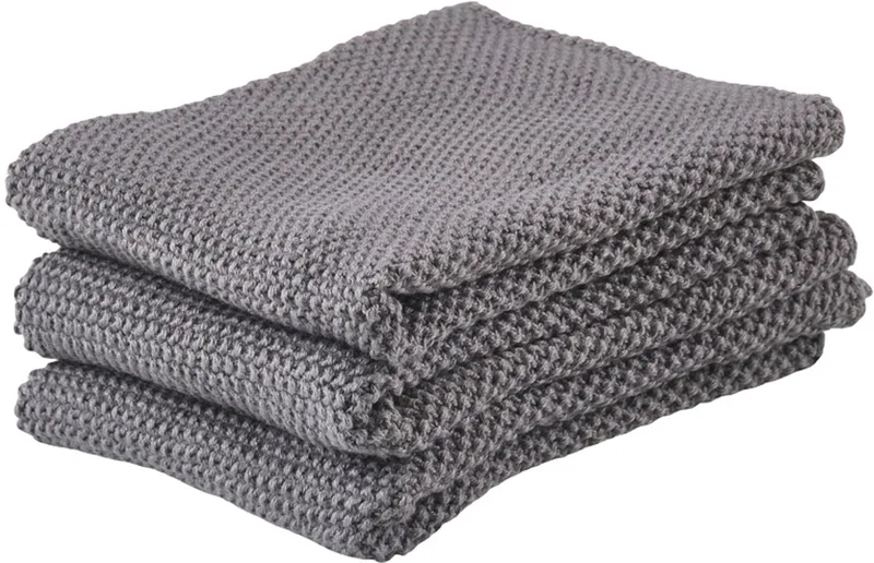 Vaatdoek 27 x 27 cm 3 stuks von Zone Denmark in Grau – Produktfoto