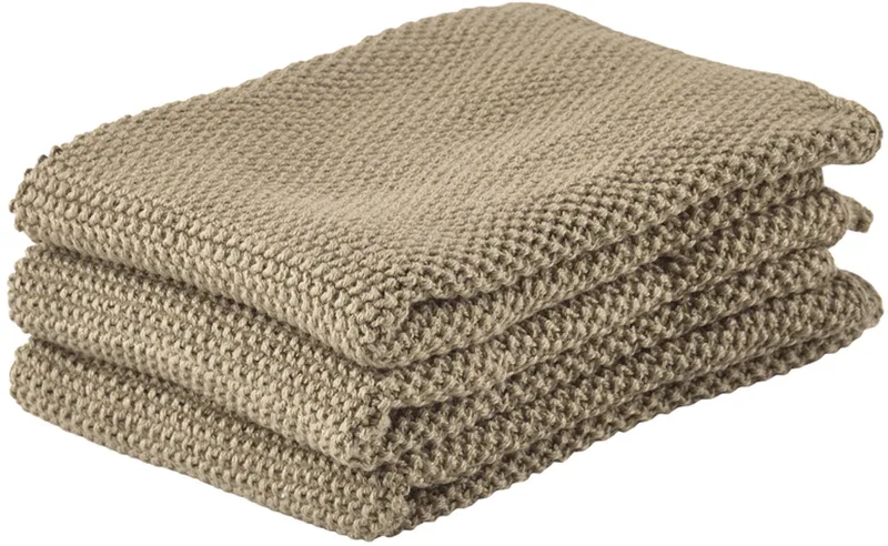 Vaatdoek 27 x 27 cm 3 stuks de Zone Denmark en Khaki – photo produit