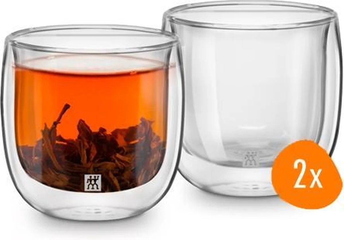 Sorrento Dubbelwandig Theeglas - 240 ml - 2 stuks van Zwilling in Transparant – productfoto