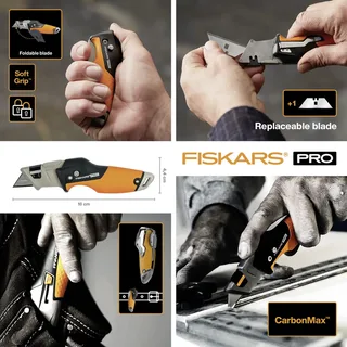 Fiskars 1027224 Couteau pliant universel CarbonMax 1 pc(s) de Fiskars en Orange – photo produit 2 sur 3