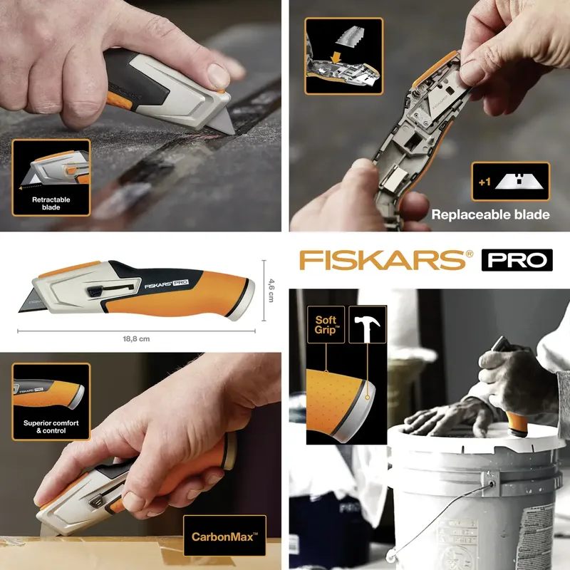 Fiskars 1027223 CarbonMax™ Universalmesser mit einziehbarer Klinge 1 St. by Fiskars – product photo 2 of 3